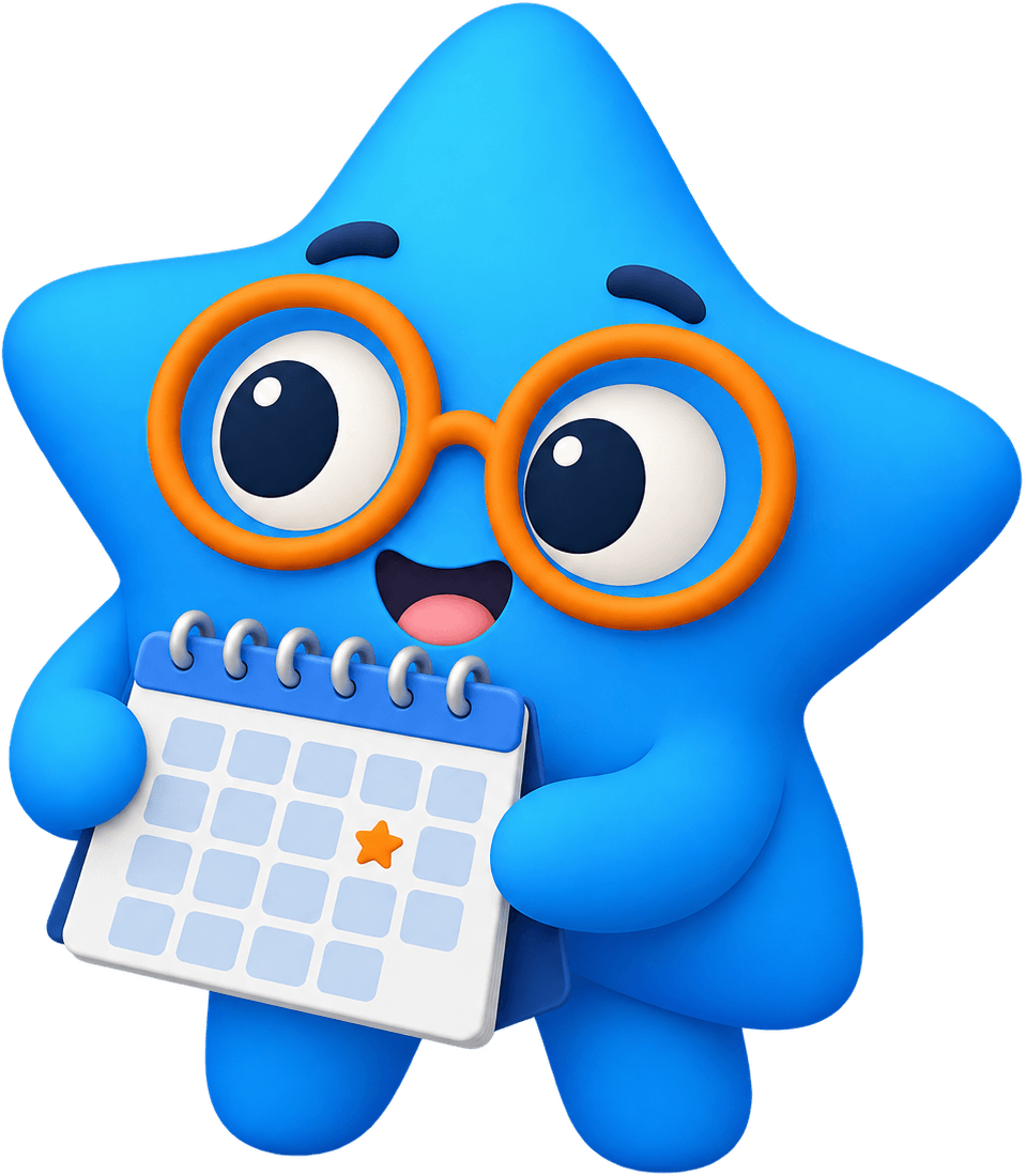 Blu segurando um calendário