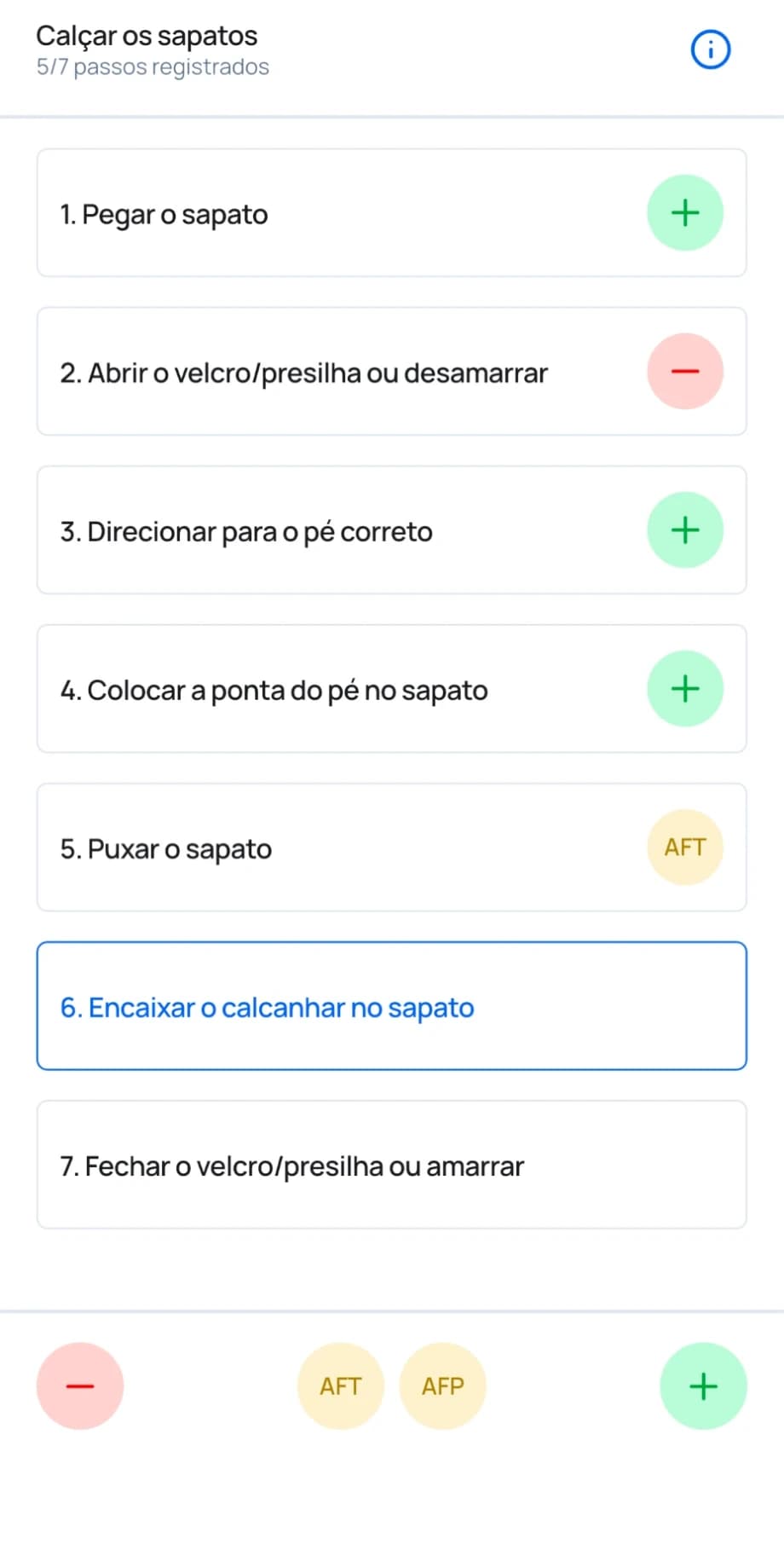 Registro de análise de tarefas passo a passo