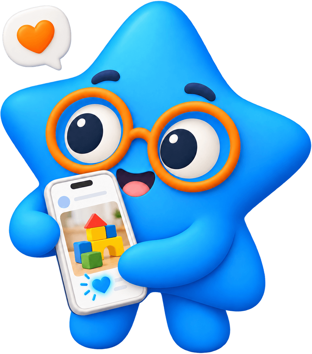Blu curtindo uma publicação no celular